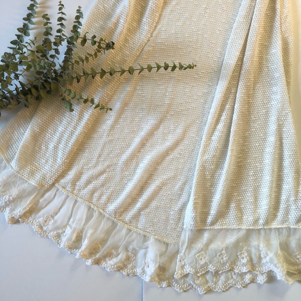 Arizona Long Cardigan With Lace Edge